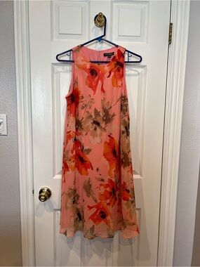 Coral & Pink chiffon summer dress